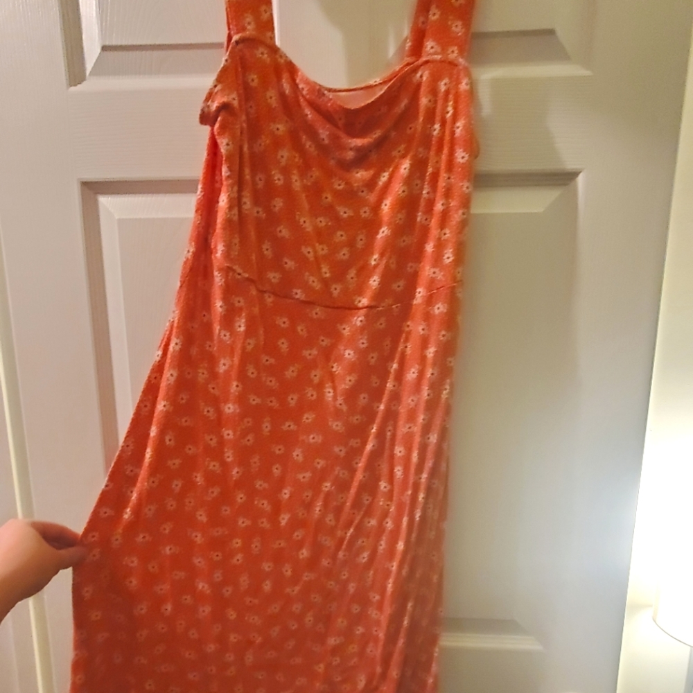 Orange and white floral dress